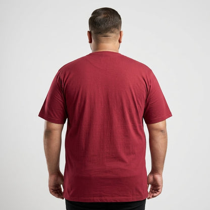 Classic Maroon Round Neck T-Shirt made from 65% Cotton and 35% Polyester