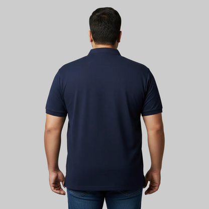 Classic Navy Blue Plus Size Polo Shirt PSM-10703