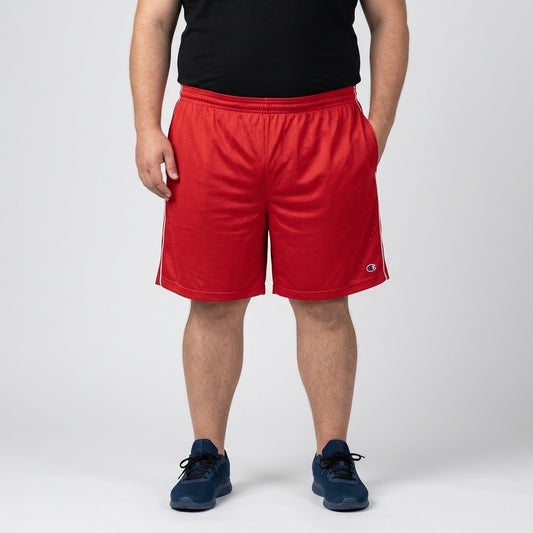 Classic Red Mesh Polyester Sport Short