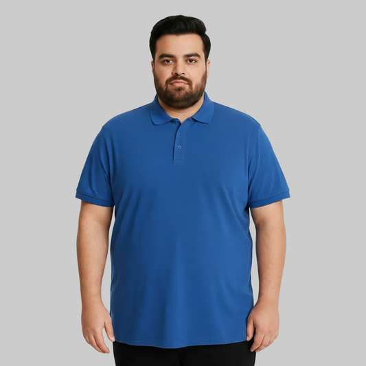 Classic Royal Blue Plus Size Polo Shirt  PSM-10701