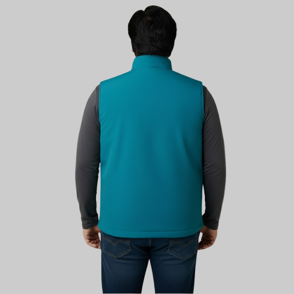 Classic Teal Plus-Size Sleeveless Puffer Jacket PSM-9999