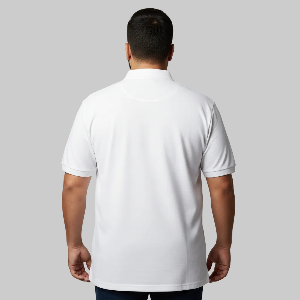 Classic White Plus Size Polo Shirt PSM-10698