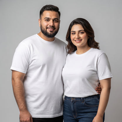 Classic White Round Neck Unisex T-Shirt PSM-11563