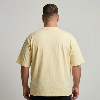 Classic Yellow Round Neck T-Shirt made from 65% Cotton and 35% Polyester