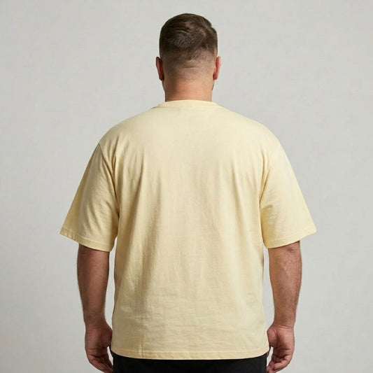 Classic Yellow Round Neck T-Shirt made from 65% Cotton and 35% Polyester