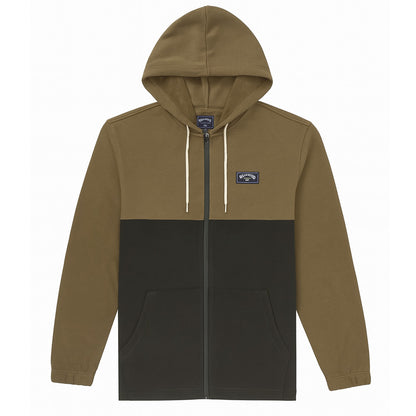 Olive & Charcoal Zip-Up Terry Hoodie PSW-10013