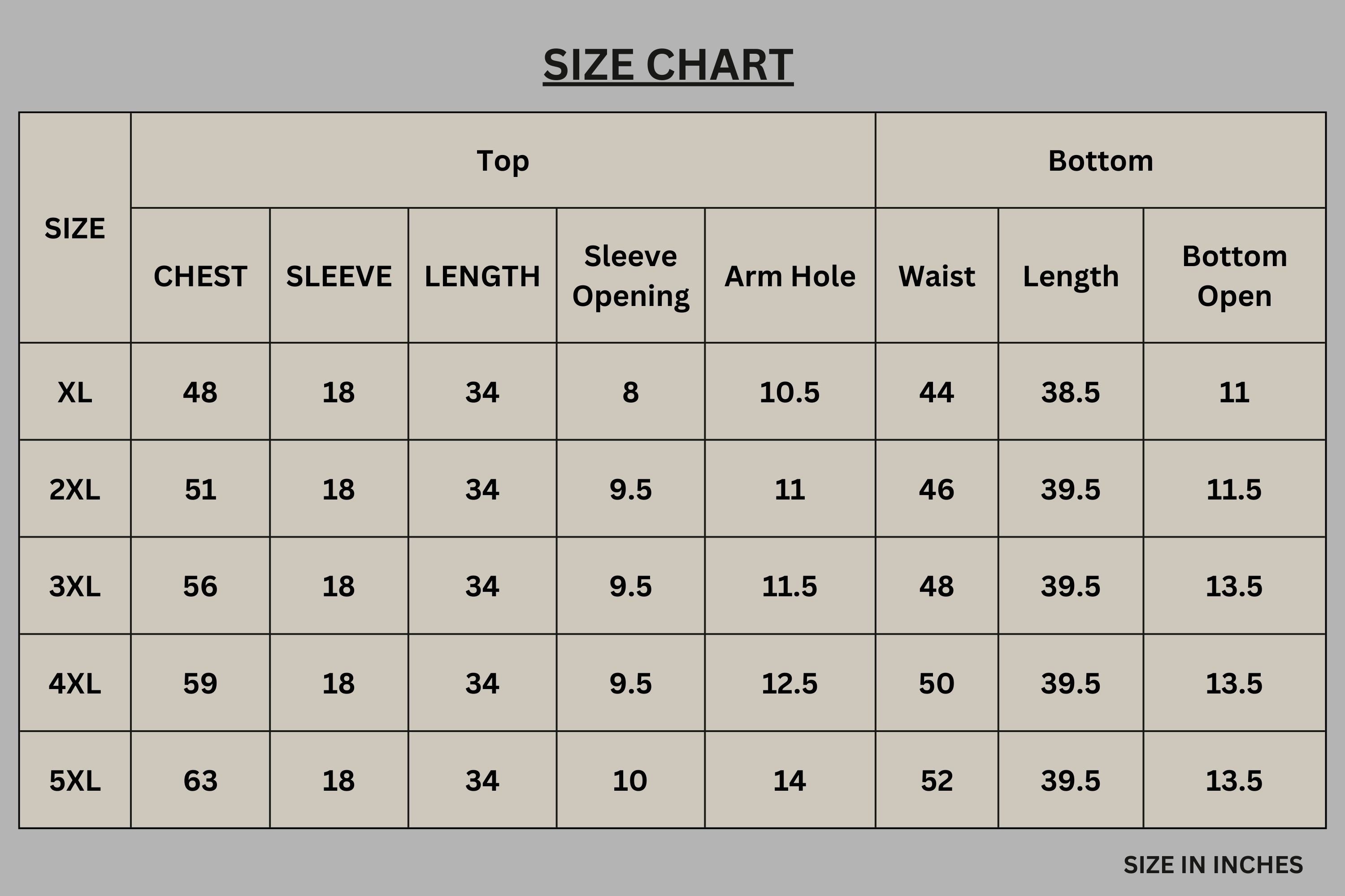 Size chart for Gulnaar Farshi Shalwar Co-Ord Set PSW-10907
