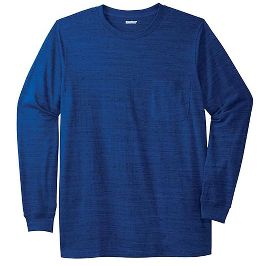 Cobalt Marl Big Size Long Sleeve Crewneck T-Shirt PSM-8557