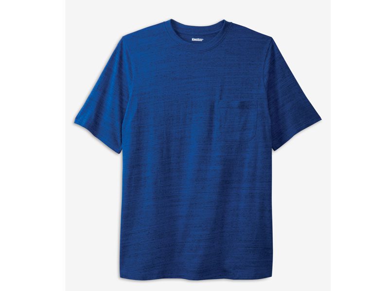 Cobalt Marl Big Size Pocket Crewneck T-Shirt PSM-3982