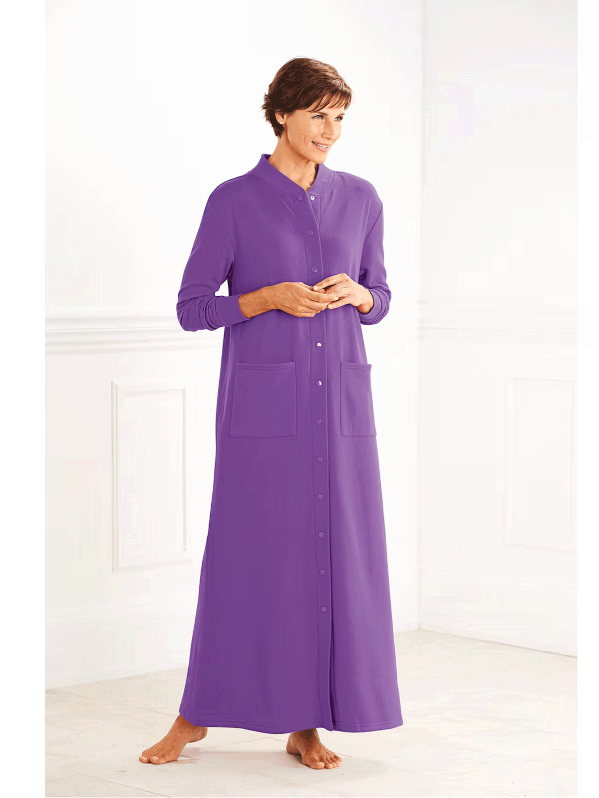 Concord Solid Snap Front Robe PSW-9052