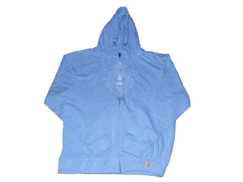 Light Blue Big Size Zipper Hoodie PSM-3085