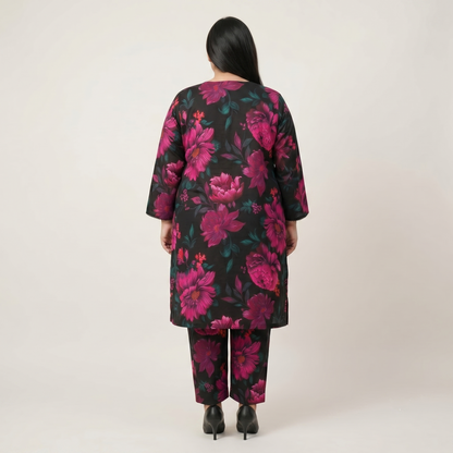 Monochrome Bloom – 3 Piece Premium Cut-Work Lawn Suit PSW-11227
