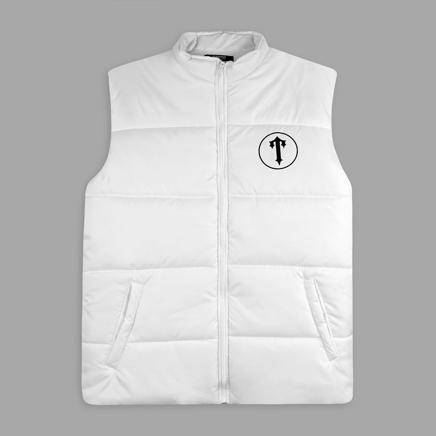 Bold Statement Sleeveless White Puffer Jacket PSM-8799