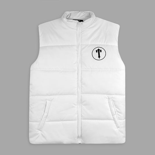 Bold Statement Sleeveless White Puffer Jacket PSM-8799