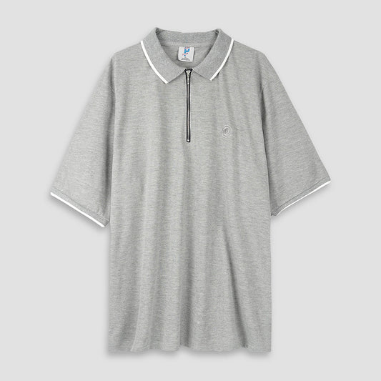 Classic Comfort Grey Zip Polo Plus PSM-8541