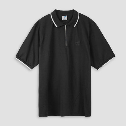 Classic Comfort Black Zip Polo Plus PSM-8539