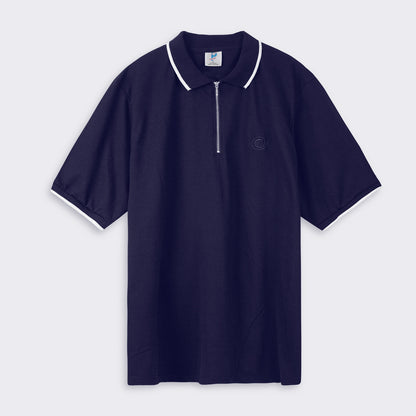 Classic Comfort Navy Zip Polo Plus PSM-8540