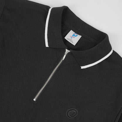 Classic Comfort Black Zip Polo Plus PSM-8539