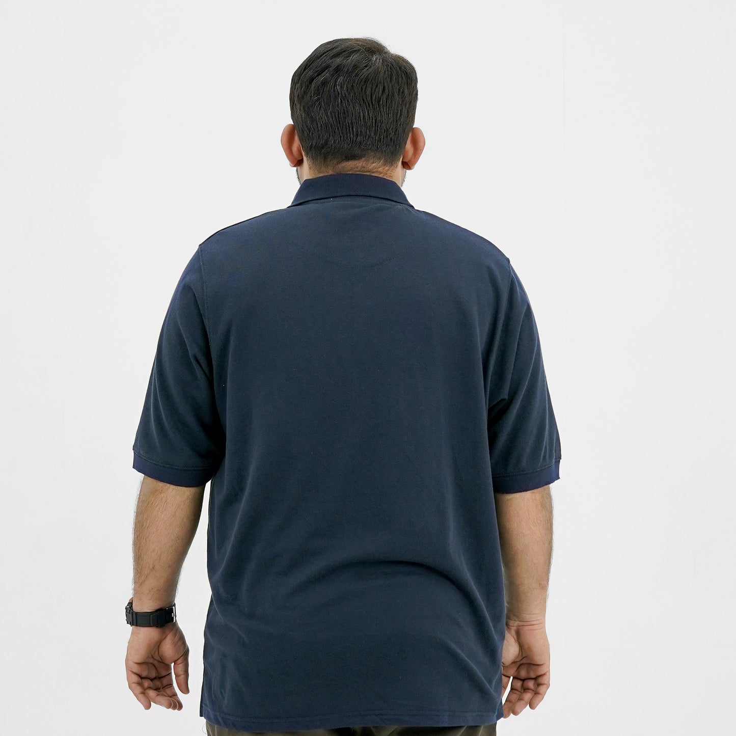 Plus Size Classic Navy Blue Polo Shirt PSM-9215