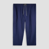 Navy Blue Comfort Plus-Size Cotton Trousers PSM-8571