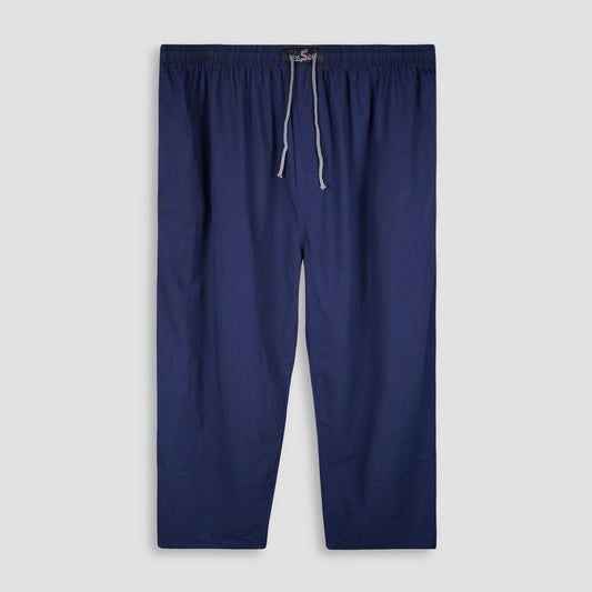 Navy Blue Comfort Plus-Size Cotton Trousers PSM-8571