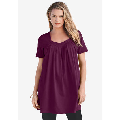 Dark Berry Pleatneck Ultimate Tunic PSW-8591