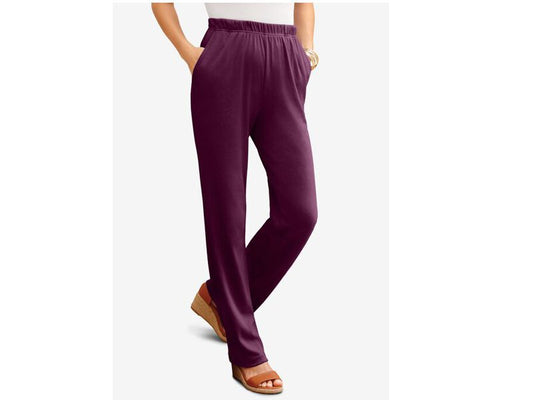 Plus Size Straight-Leg Soft Knit Pant PSW-6381