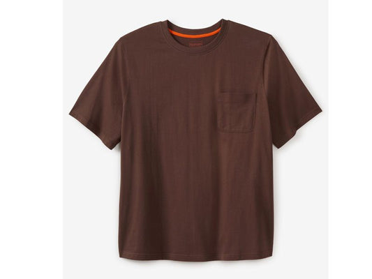 Dark Brown Big & Tall Size Pocket Crewneck T-Shirt PSM-5102