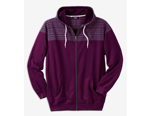 Deep Burgundy Terry Big & Tall Size Snow Lodge Hoodie PSM-5308