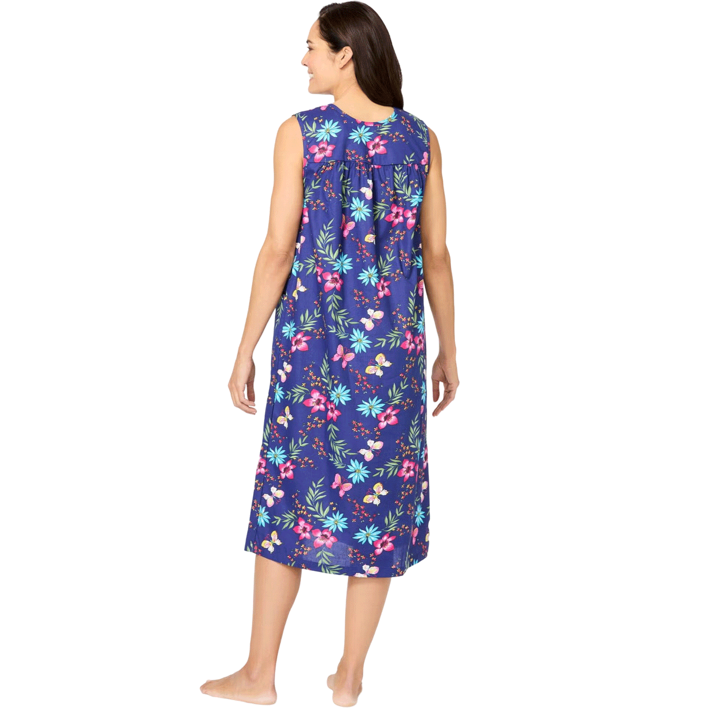 Dark Navy Butterfly Sleeveless Print Lounger PSW-6741