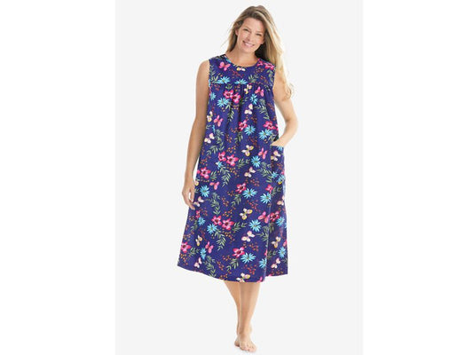 Dark Navy Butterfly Sleeveless Print Lounger PSW-6741