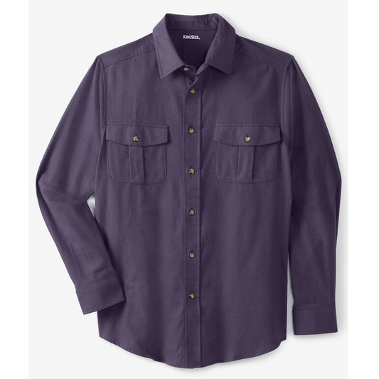 Dark Purple Signature Solid Flannel Shirt PSM-8100