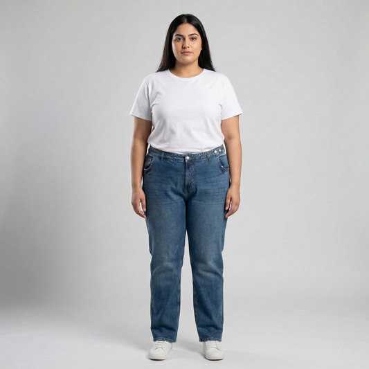 Dark Blue Classic Straight Fit Denim Jeans PSW-11090