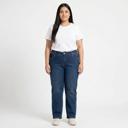 Dark Blue  Straight Fit Denim Pants  PSW-11093