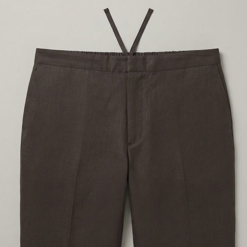 Dark Brown Irish Linen Cuban Collar Co-Ord Set with Cuban collar shirt and matching trousers