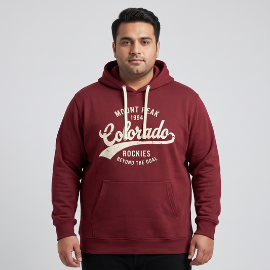 Dark Red Graphic B Grade Hoodie PSM-10217B
