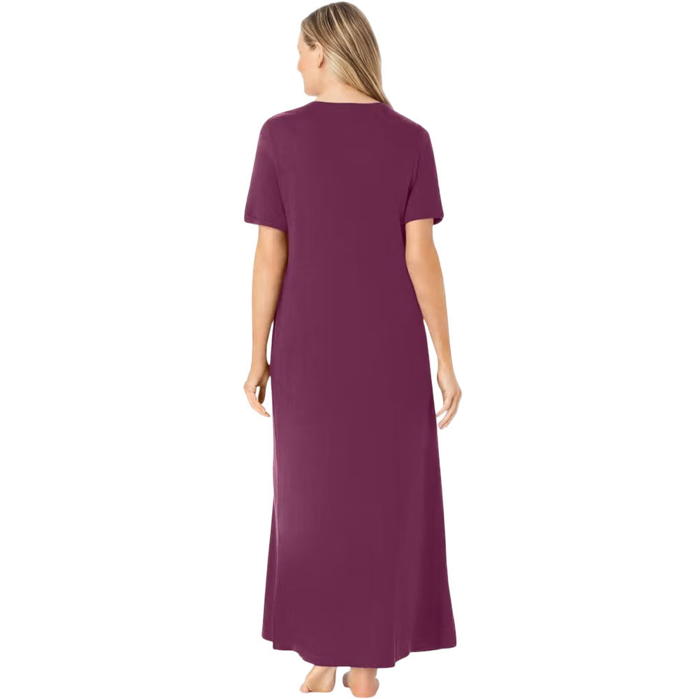 Deep Claret Long T-Shirt Lounger for Plus Size Women