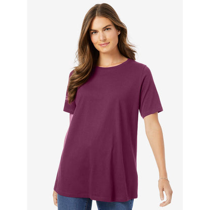 Deep Claret Perfect Short-Sleeve Crewneck Tee PSW-7886