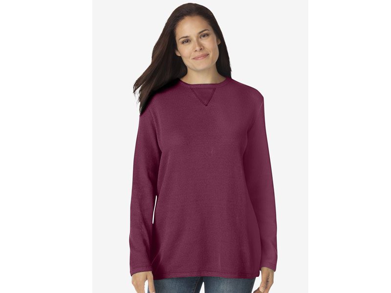 Deep Claret Plus Size Women Thermal Shirt PSW-5131