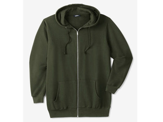 Deep Olive Fleece Big Size Zipper Hoodie PSM-5282