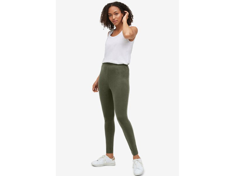 Deep Olive Stretch Cotton Legging PSW-6774