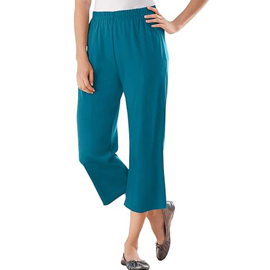 Deep Teal 7-Day Knit Capri PSW-8418