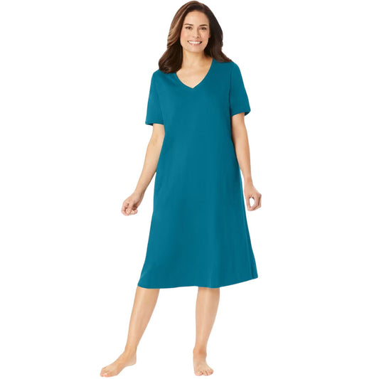 Deep Teal Short T-Shirt Lounger for Plus Size Women