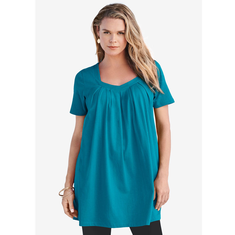 Deep Turquoise Pleatneck Ultimate Tunic PSW-8098