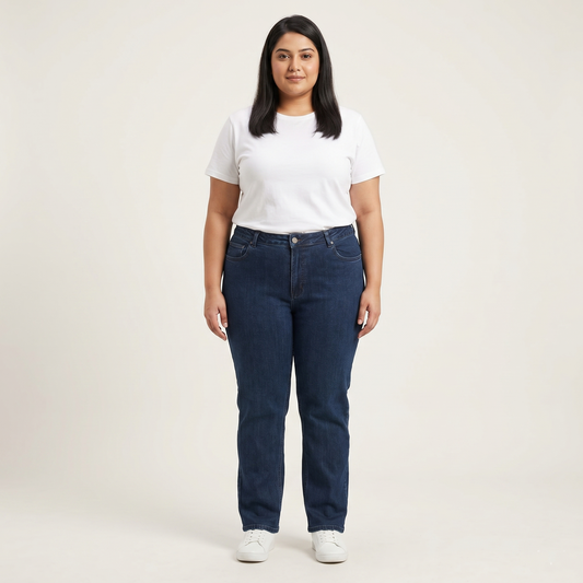 Deep indigo Classic Straight Fit Denim Jeans PSW-11081