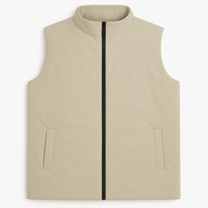 Desert Sand Plus-Size Sleeveless Puffer Jacket PSM-10003