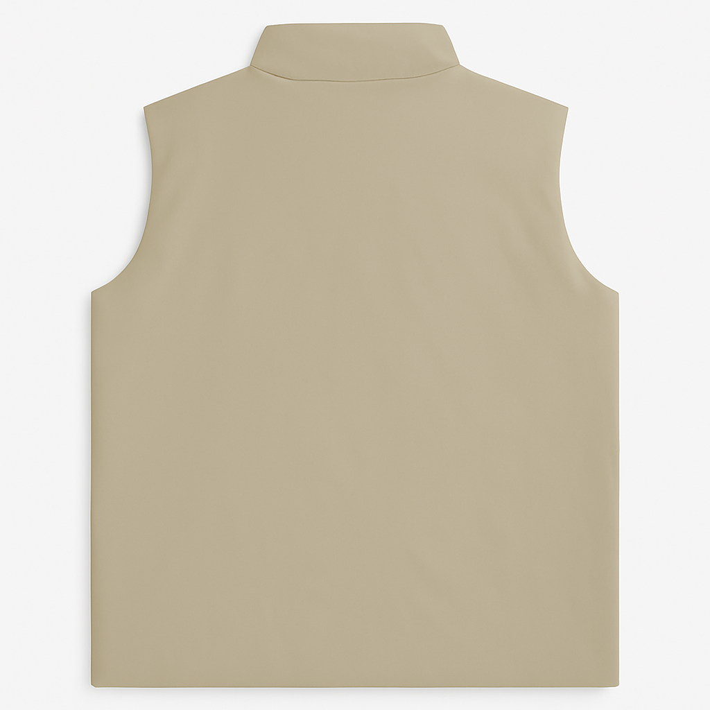 Desert Sand Plus-Size Sleeveless Puffer Jacket PSM-10003