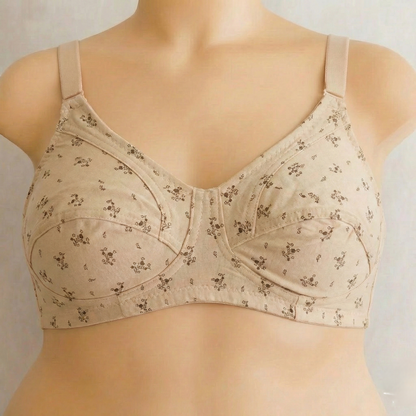 Desert Blush Floral Mesh Plus Size Wireless Bra PSW-9751