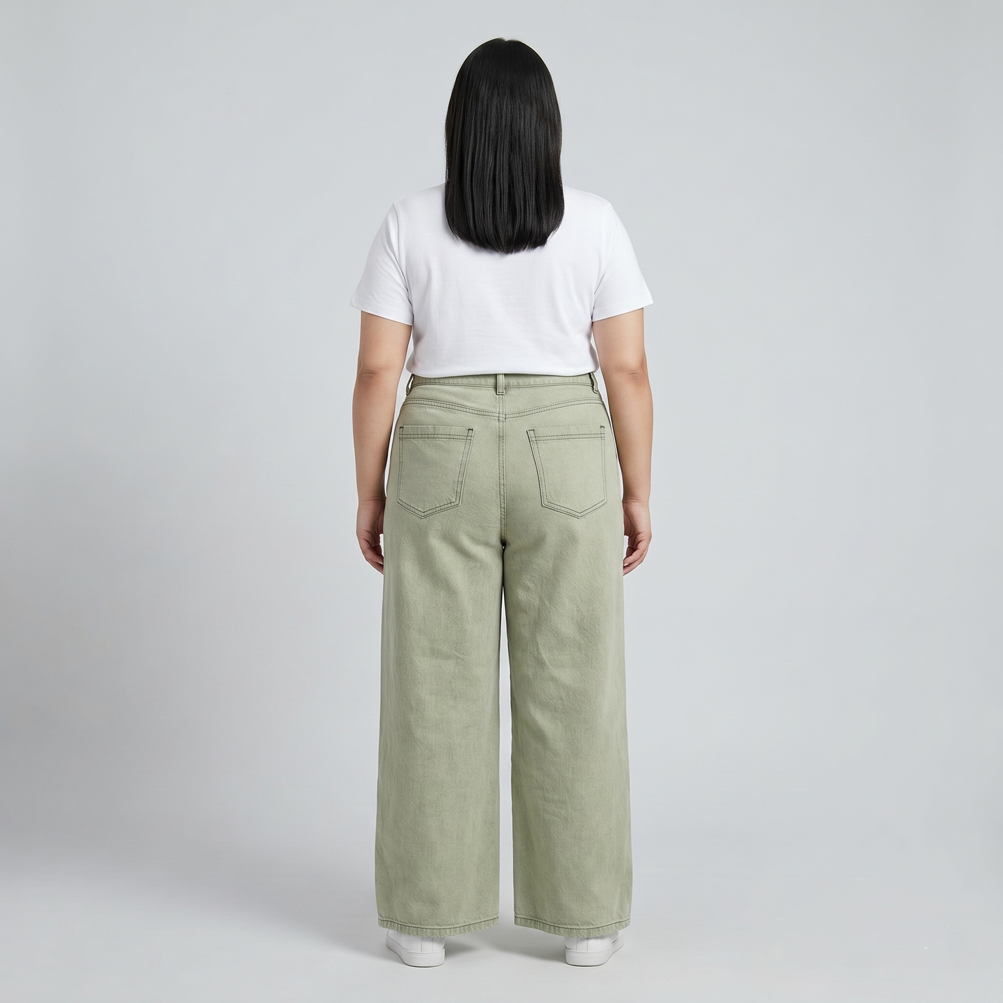 Desert Washed Panel Wide-Leg Jeans PSW-11078