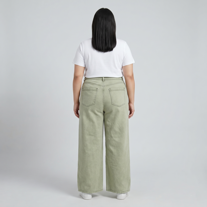 Desert Washed Panel Wide-Leg Jeans PSW-11078